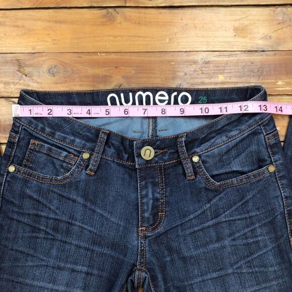 NUMERO jeans low rise skinny blue denim size 25 medium rise waist - Picture 9 of 13
